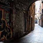 Nichts los in den Gassen der Altstadt von Barcelona