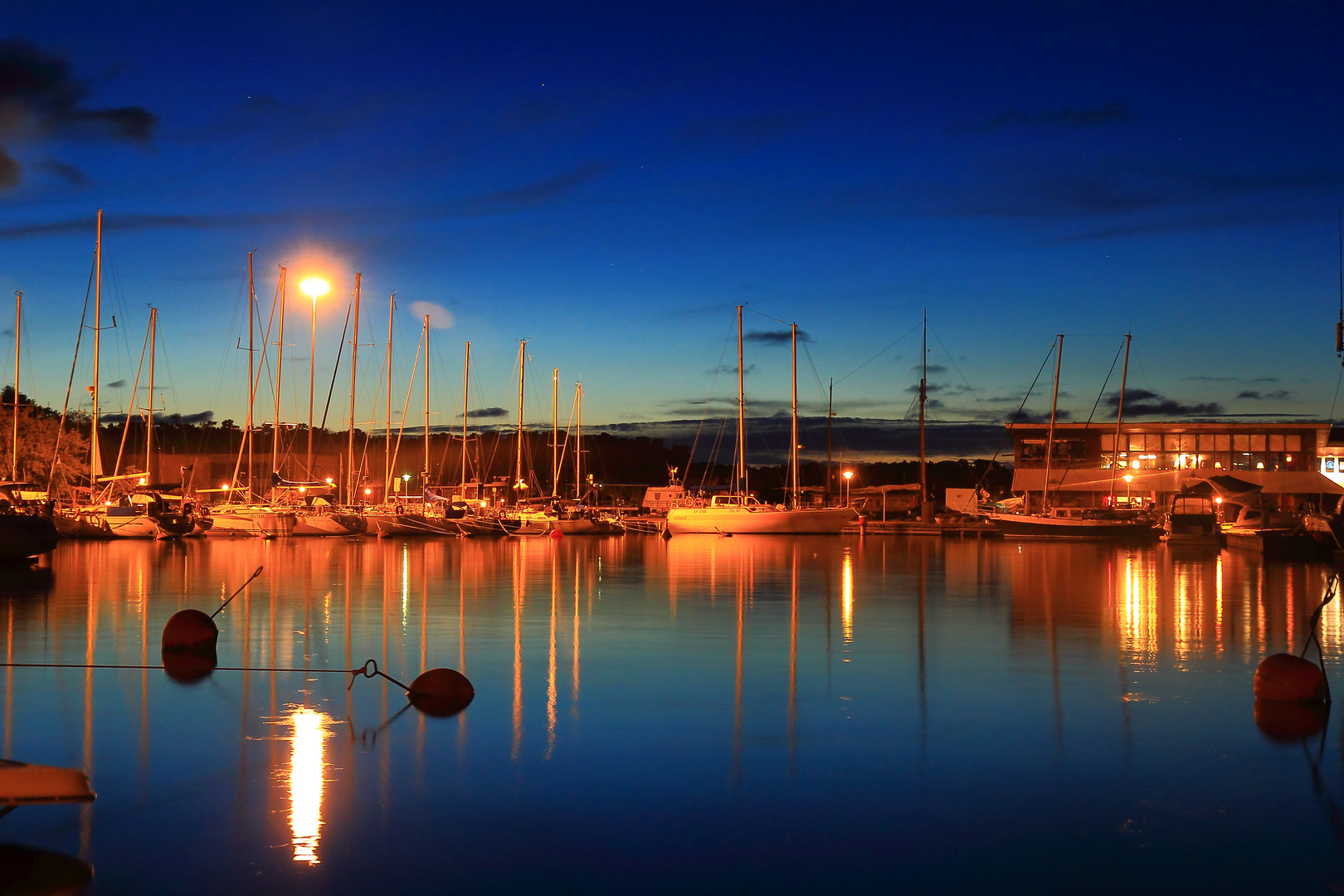 Nida harbour after sunset