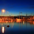 Nida harbour after sunset