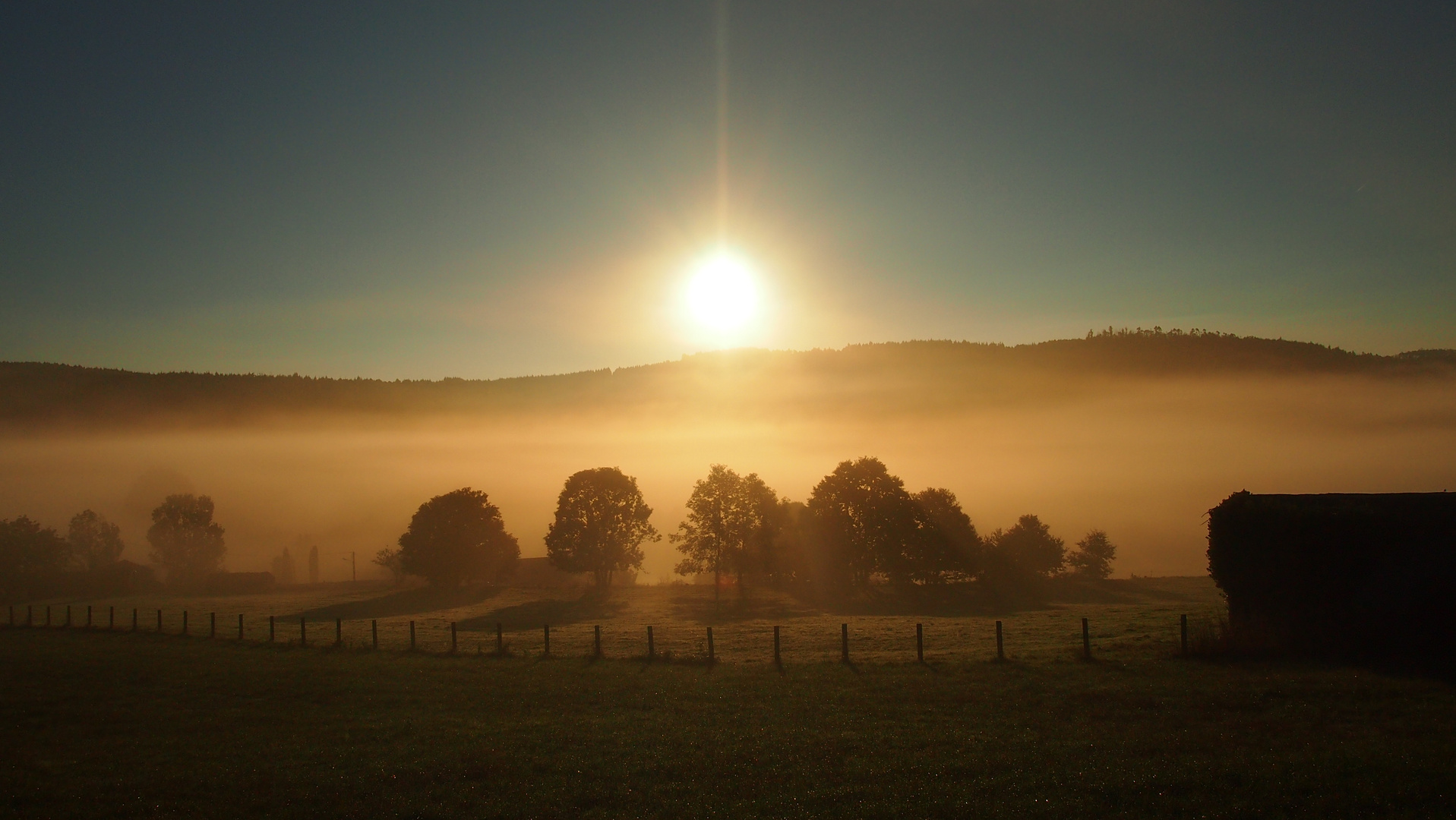 Niebla gallega al amanecer