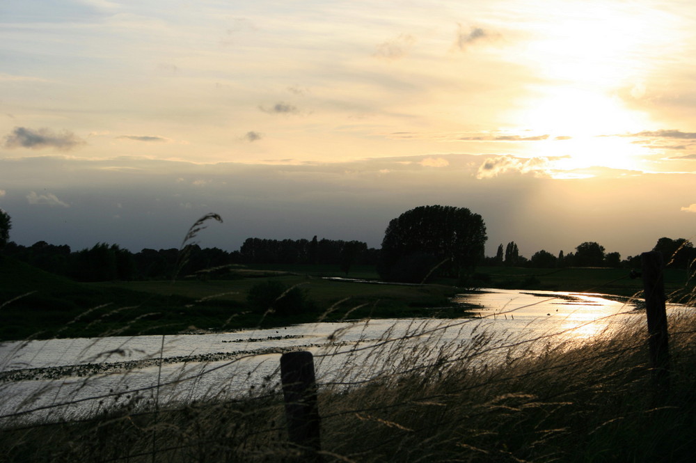 Niederrhein in der Abenddämmerung