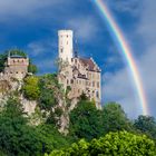 #niederrheinfoto | Schloss Lichtenstein mit Regenbogen - Burgenromantik am Albtrauf