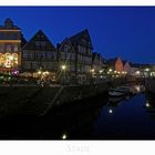 Niedersächsische - Impressionen " Stade - Der Hansehafen bei Nacht..."