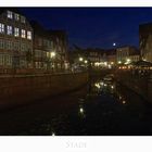 Niedersächsische - Impressionen " Stade - Der Hansehafen bei Nacht..."