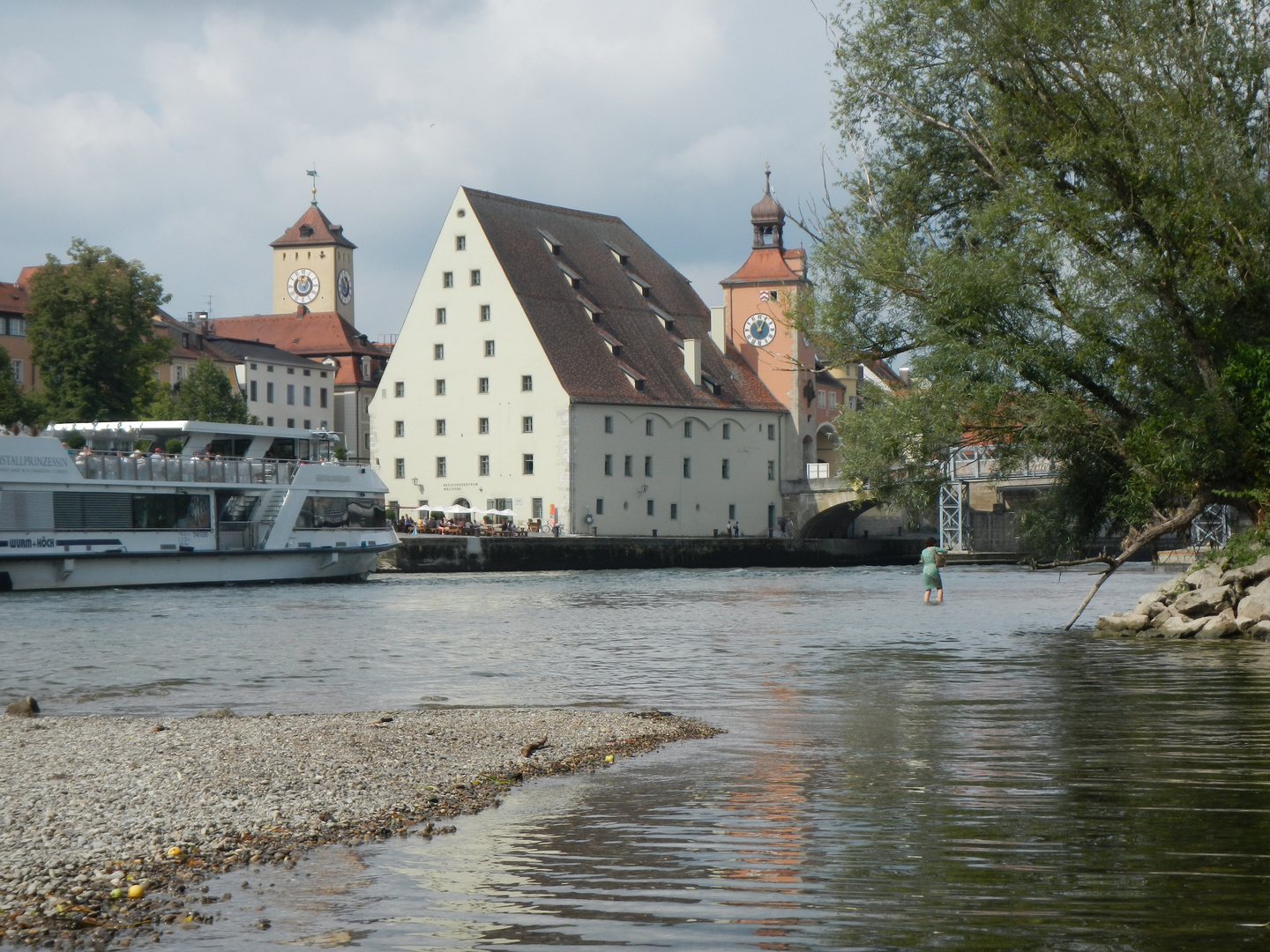 Niedrig Wasserstand in der Donau im August 2015