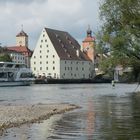 Niedrig Wasserstand in der Donau im August 2015