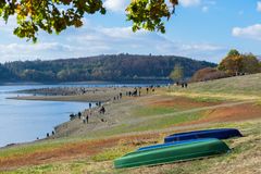 Niedrigwasser an der Talsperre Pöhl