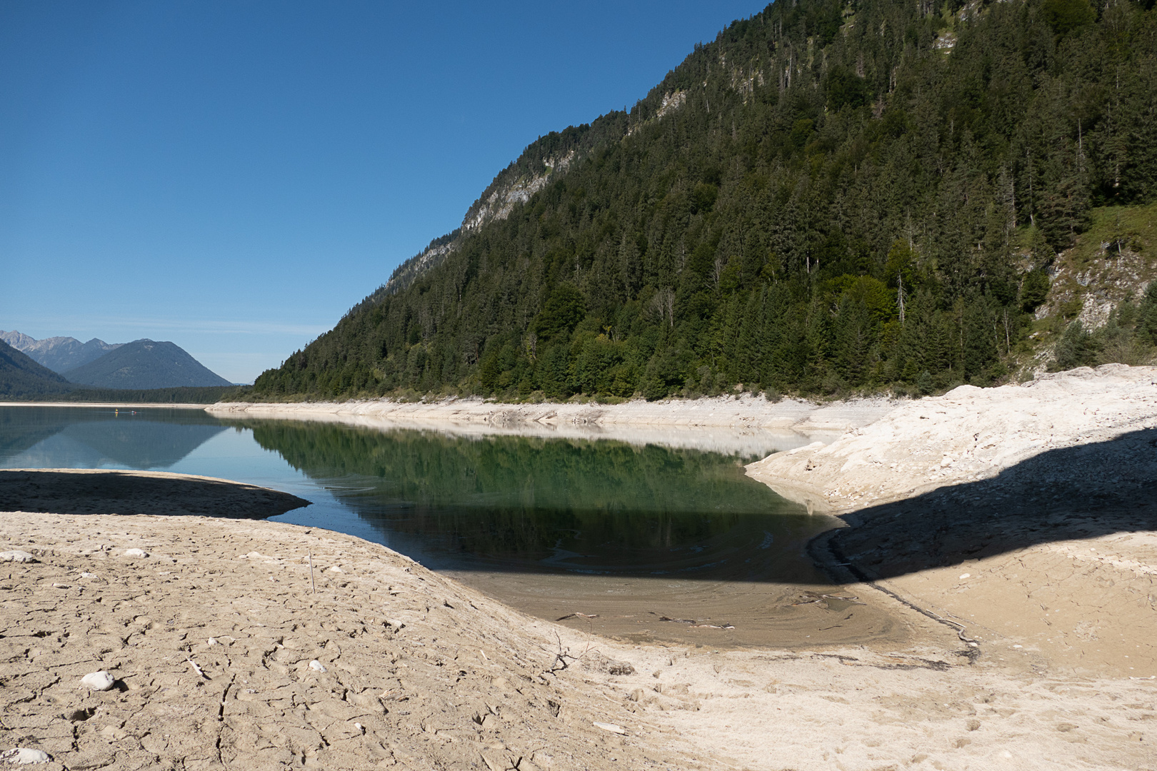 Niedrigwasser im Sylvenstein