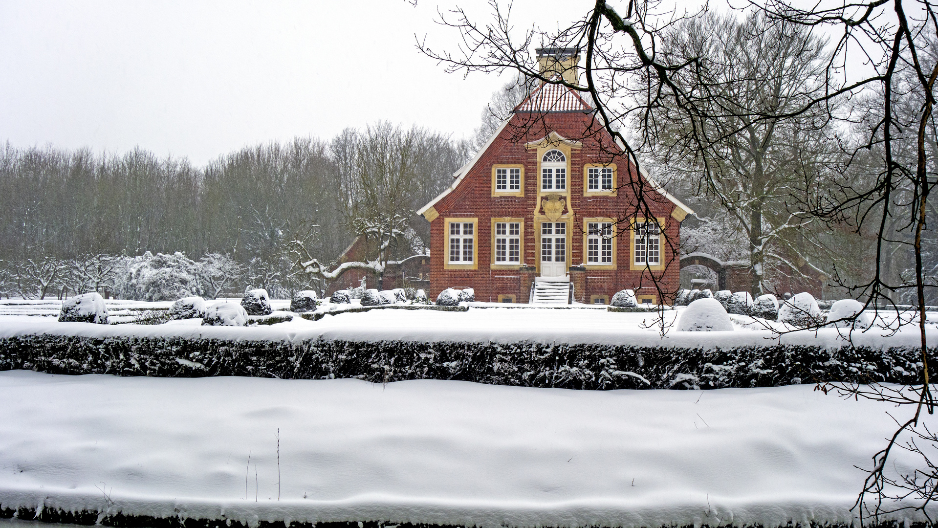 Nienberge Haus Rüschhaus im Schnee