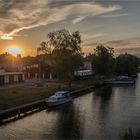 Nienburg (Saale), Sonnenuntergang an zwei Flüssen