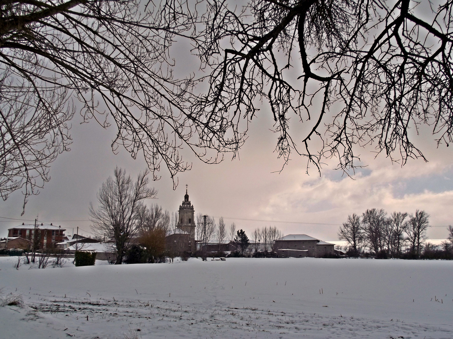 Nieve sobre Cubo de Bureba (Burgos)