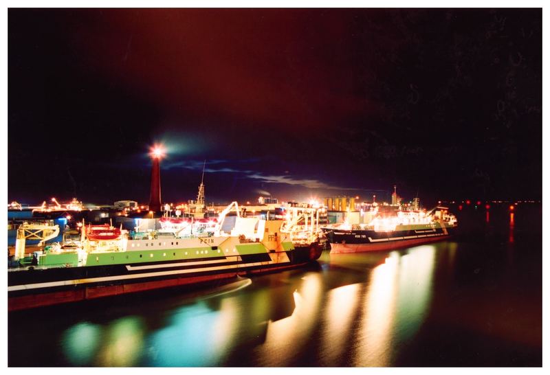 -night at the ferry port-