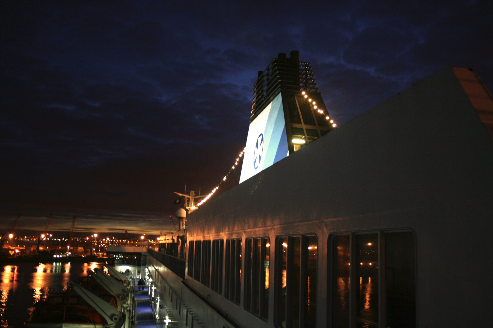 Night at the port of Newcastle