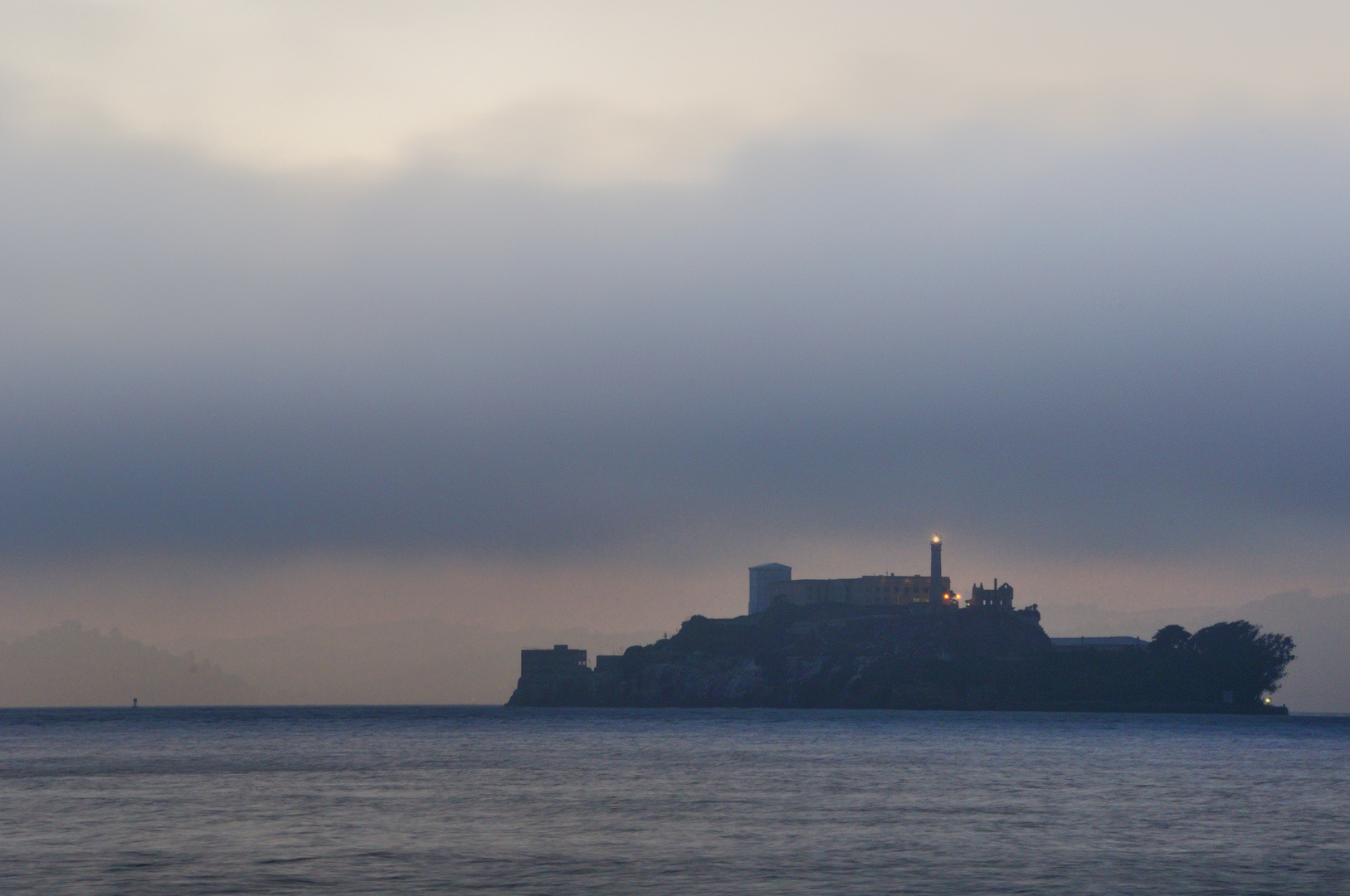 night fall on Alcatraz