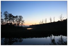 Night falls at Chincoteague Island