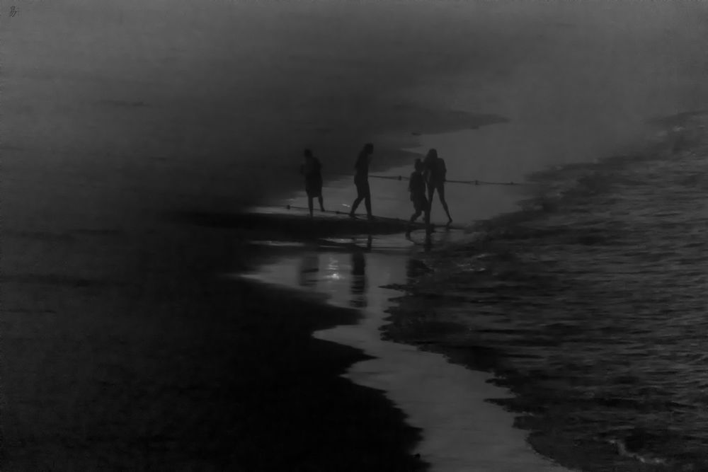 night fog on the beach