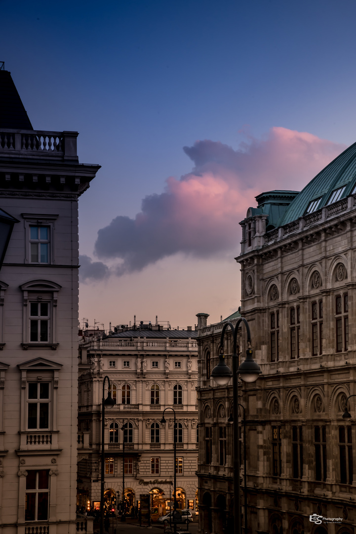 Night in Vienna - lovly pink clouds