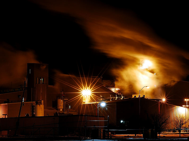 Night Shot of Sugarbeet Plant.