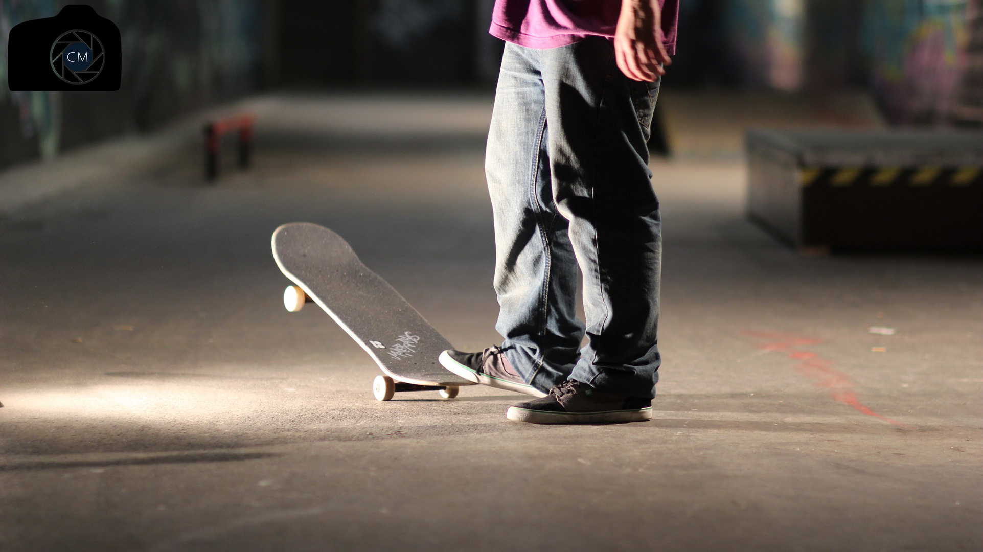 Night skateboarding