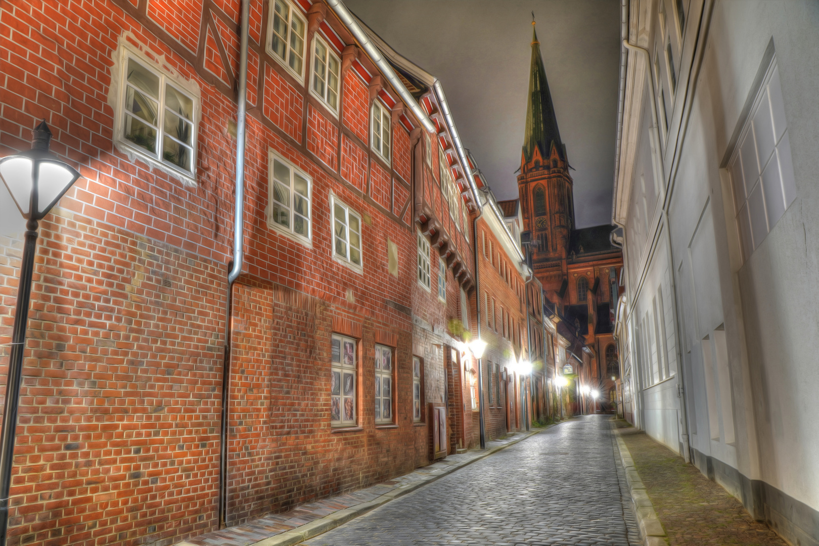 night street of Lüneburg