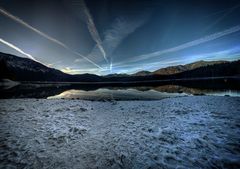 Night view lake Eibsee