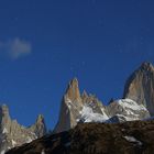 night view on Fitz Roy with stars and moonlight, El Chaltén - Patagonia - Argentina