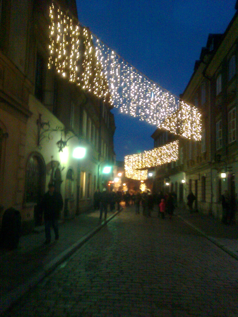 Night walk through the Old Town in Warsaw