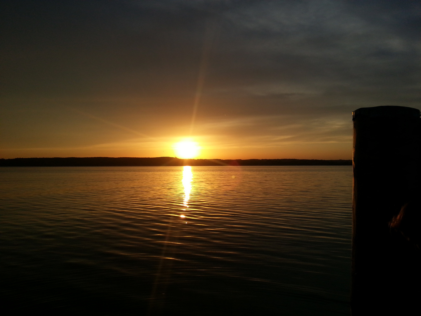 Nightfall over lake Ammersee