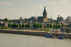 Nijmegen - View on Nijmegen and Stevenskerk seen from bridge "de Snelbinder"