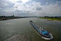 Nijmegen - View on Nijmegen seen from bridgeover river Waal