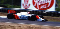 Niki Lauda Österreich im McLaren TAG Turbo Porsche a.d. Gegengerade in ZOLDER/B.