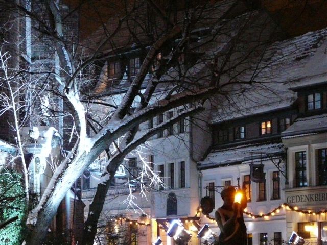 Nikolaiviertel im Weihnachts-Winter