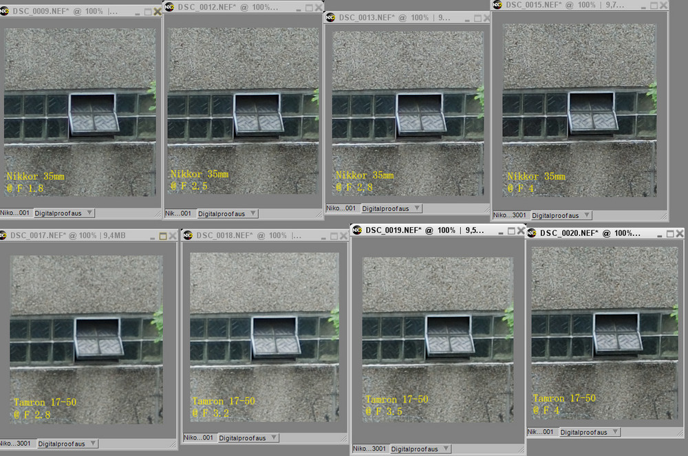 Nikon 35mm 1.8 vs Tamron 17-50 2.8 - 100% Ansicht