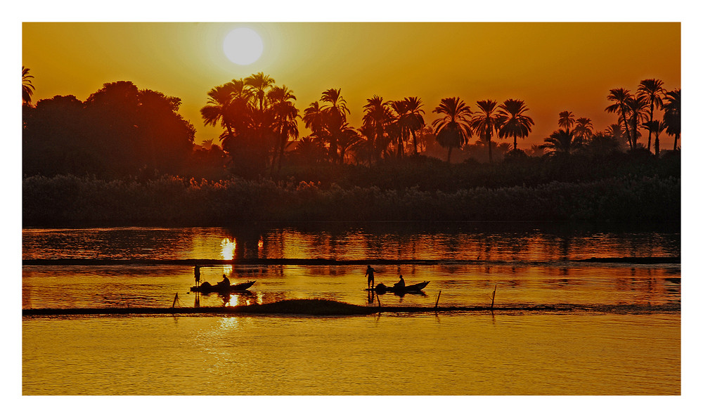 Nile river sunset