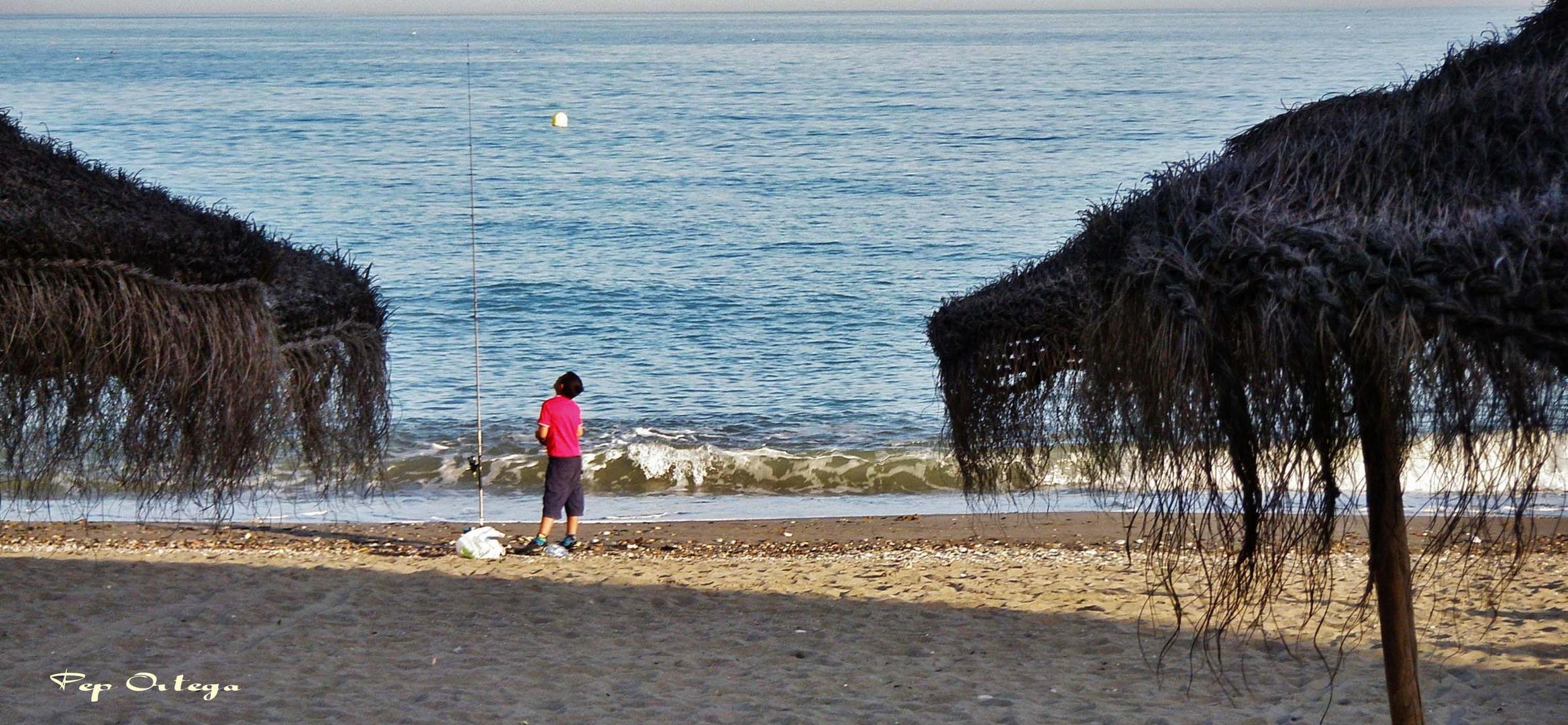 Niño pescando