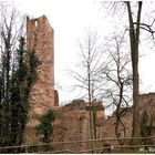 Noch ein letzter Blick auf den Burgfried der Henneburg 