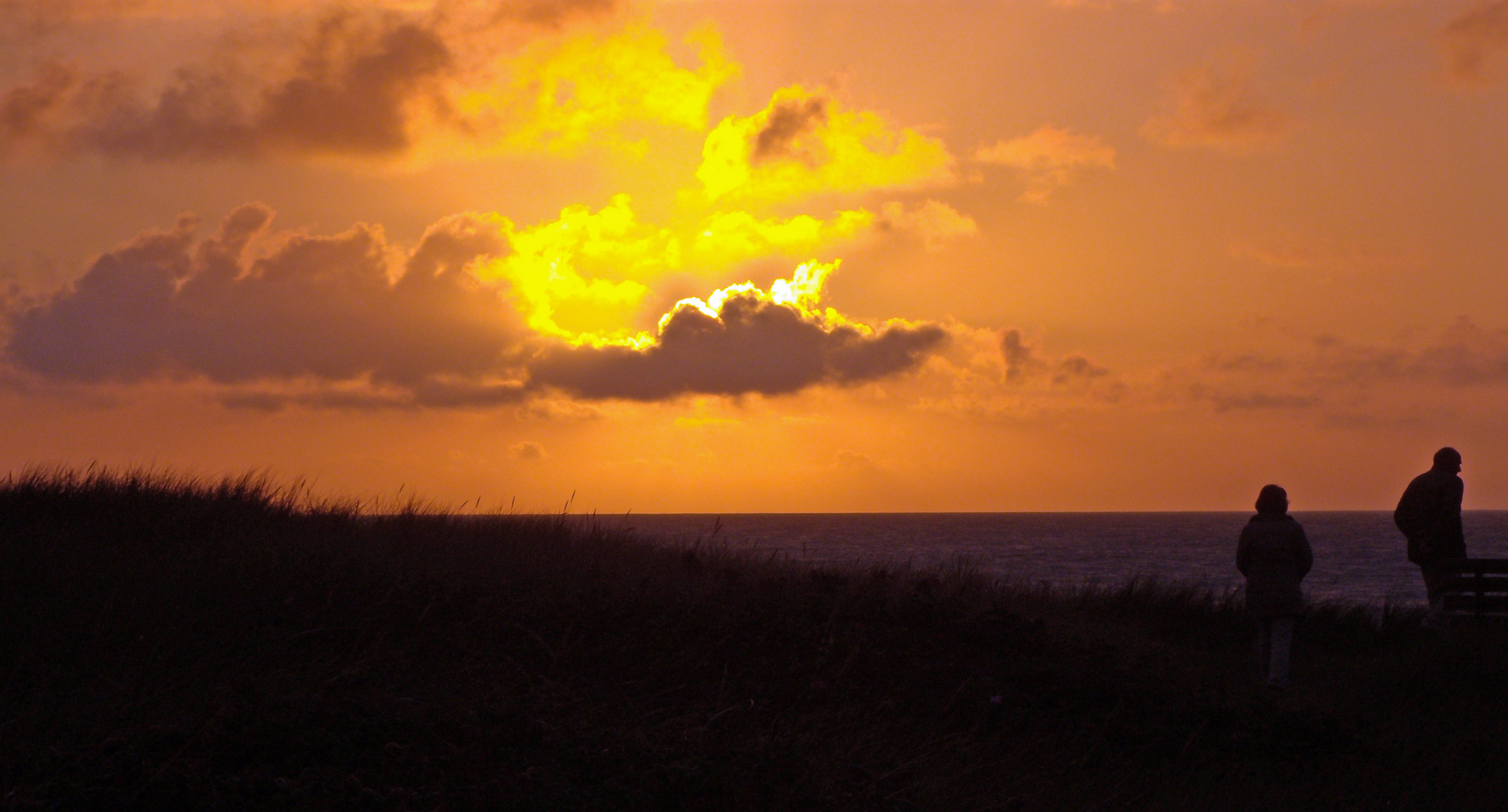 Noch ein Sonnenuntergang in Lønstrup / Harrerenden.