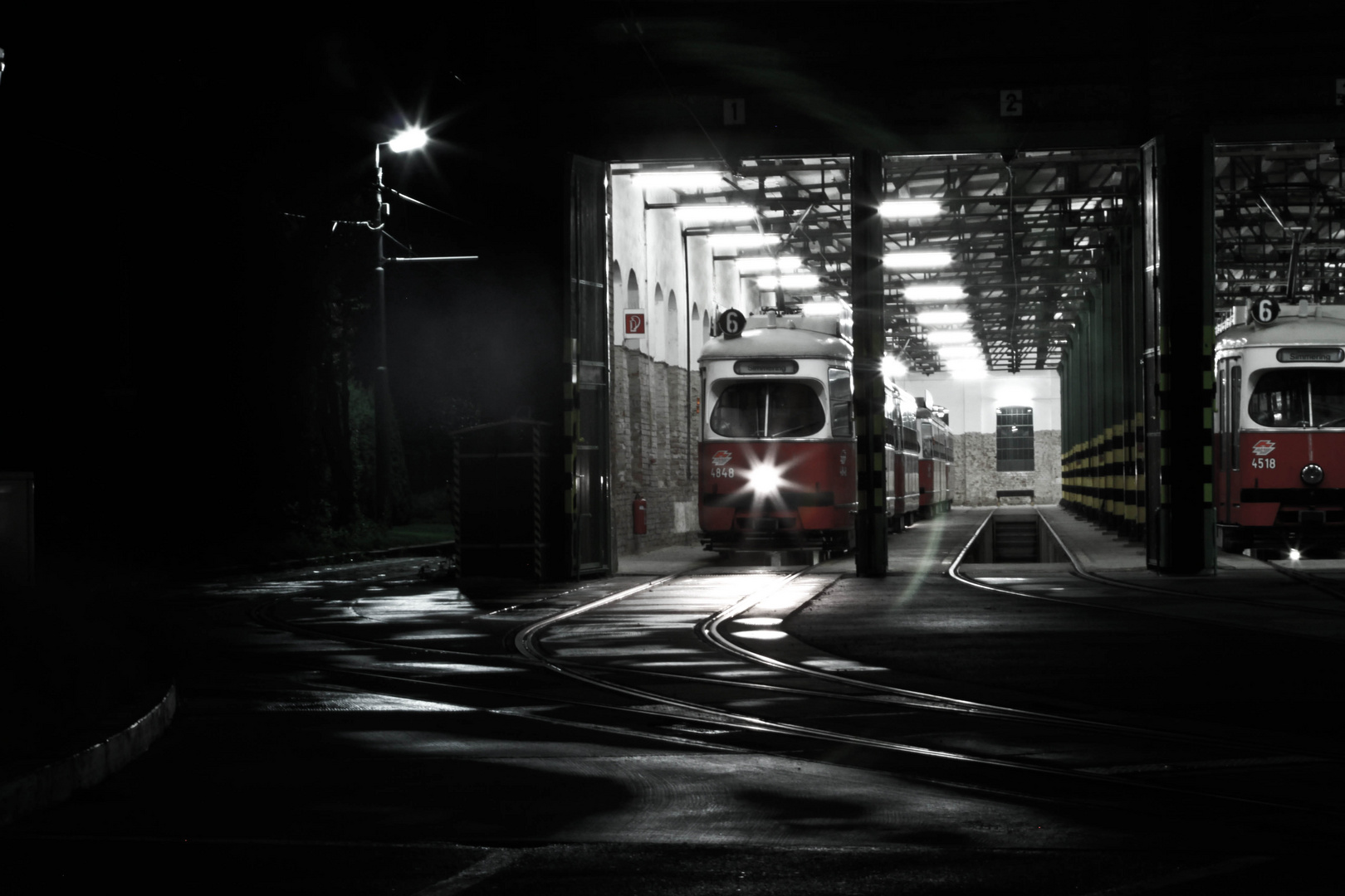 Noch mal die Straßenbahn in der Garage