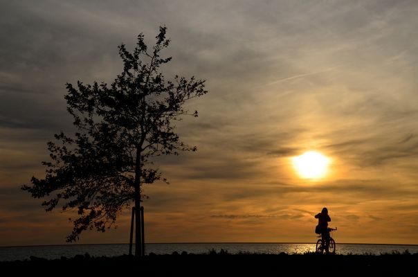 Noch schnell zum Sonnenuntergang radeln