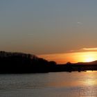 Nochmal Sonnenuntergang über Schiersteiner Brücke und Rettbergsau