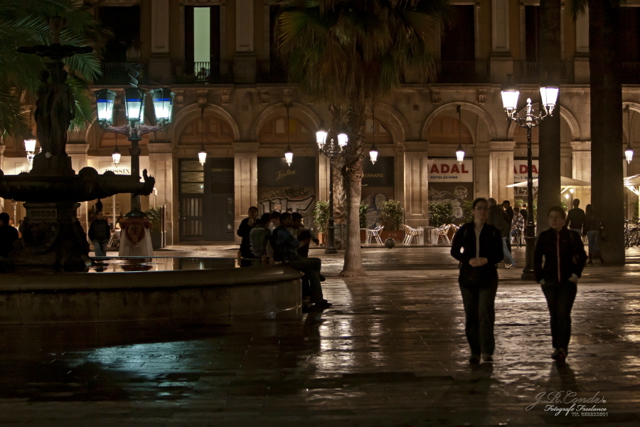 Nocturno; Plaza real Barcelona