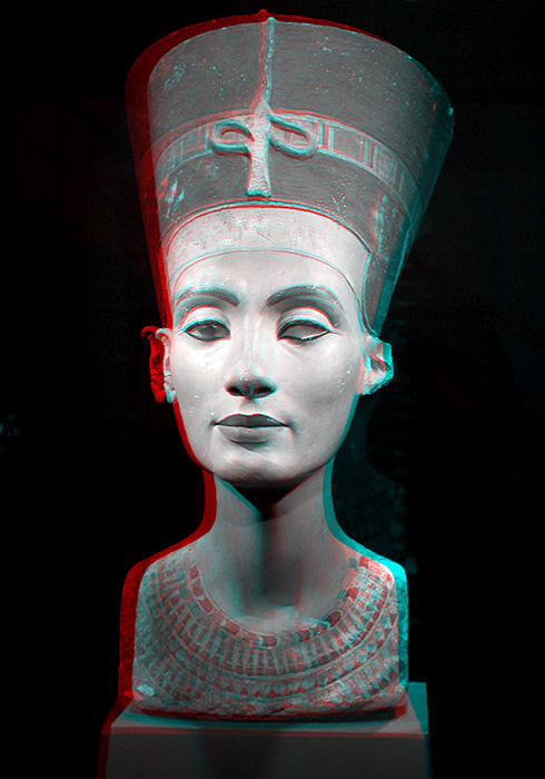 Nofretete Rot/Blau Anaglyph