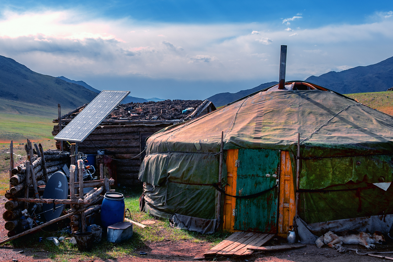 Nomads living in the steppe
