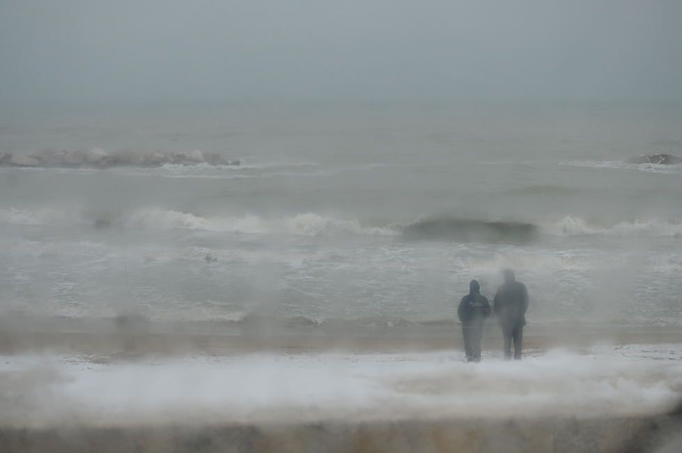 non avevo mai visto la neve sulla spiaggia