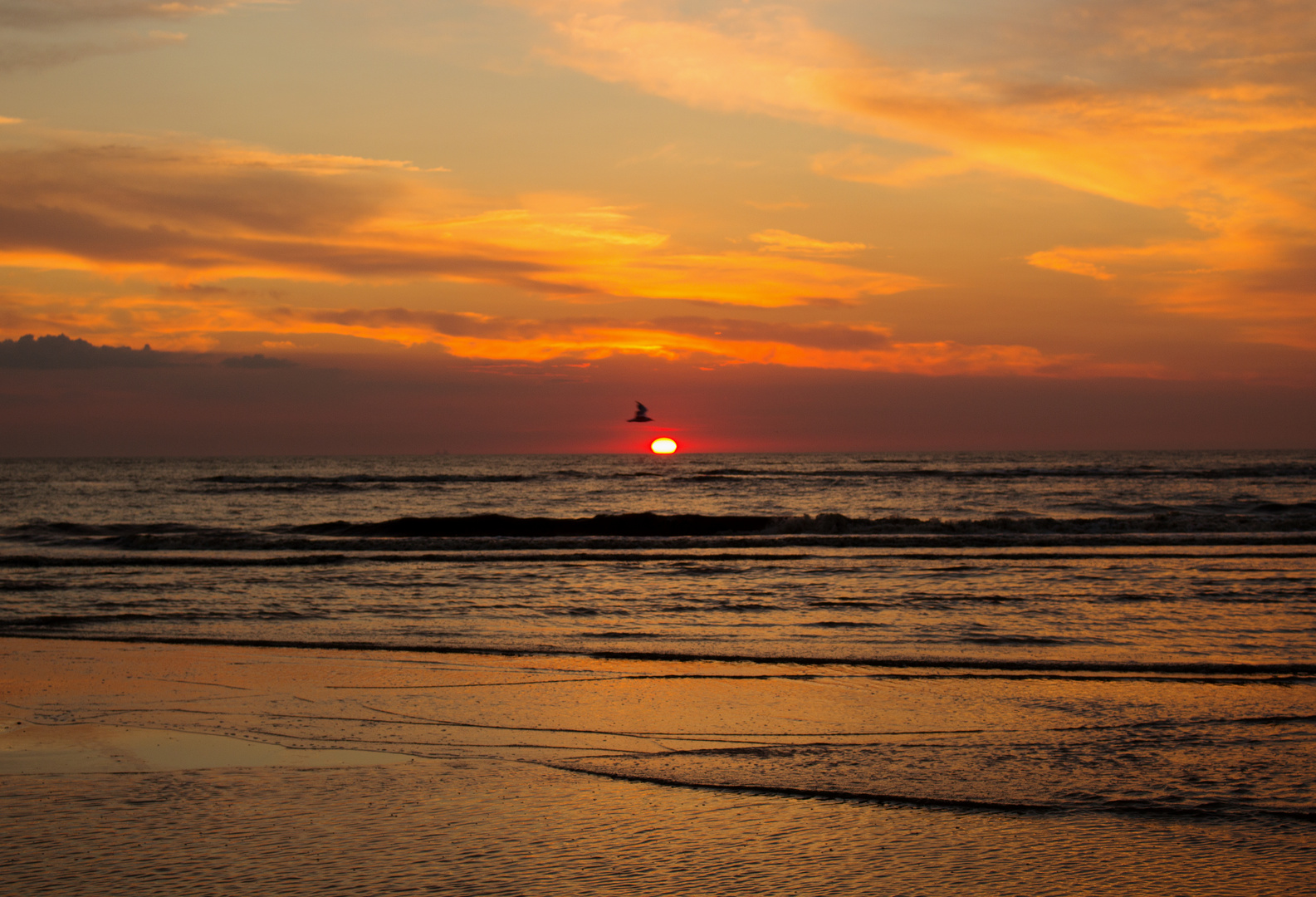 Noordwijk - Sonnenuntergang am Strand