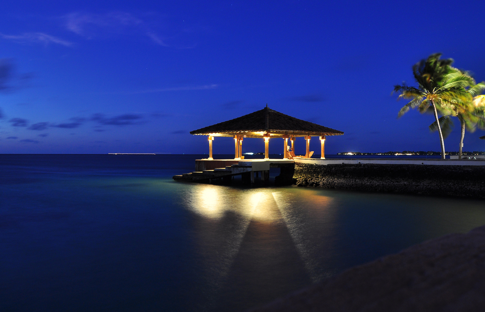 Nord Male Atoll bei Nacht