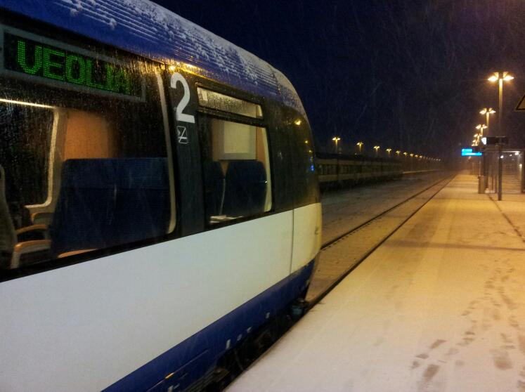 Nord Ostsee Bahn im Schnee