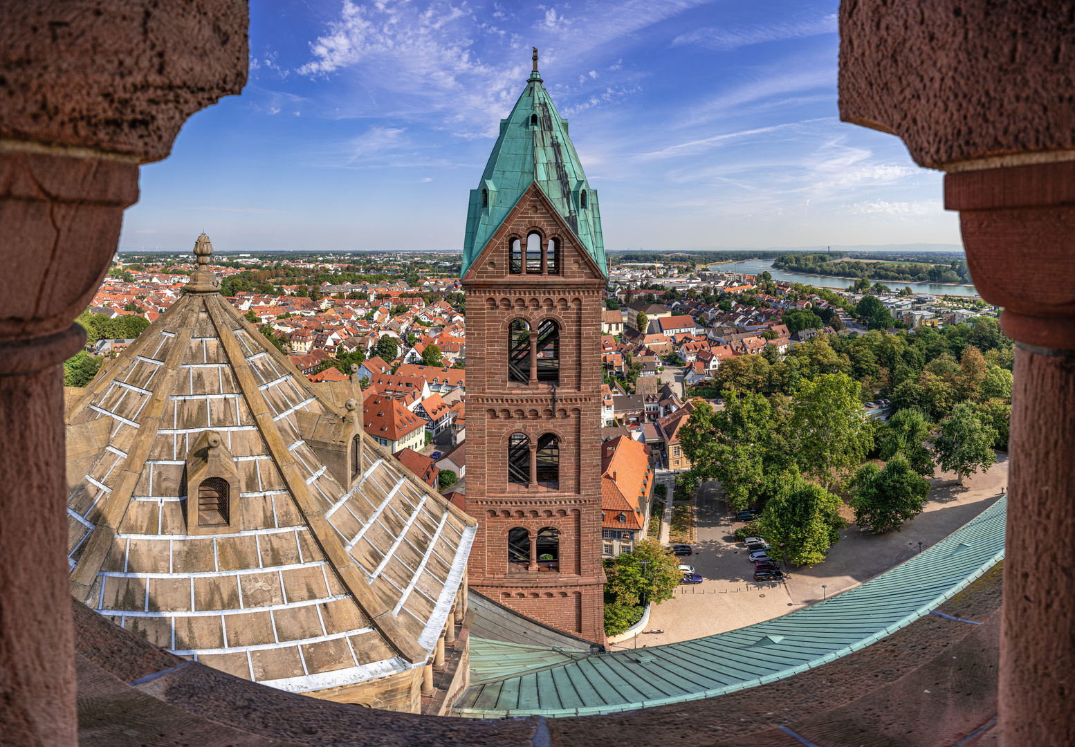 Nordblick vom Turm des Doms in Speyer