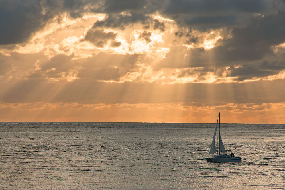 Norderney am Weststrand (Abendsonne und Meer)