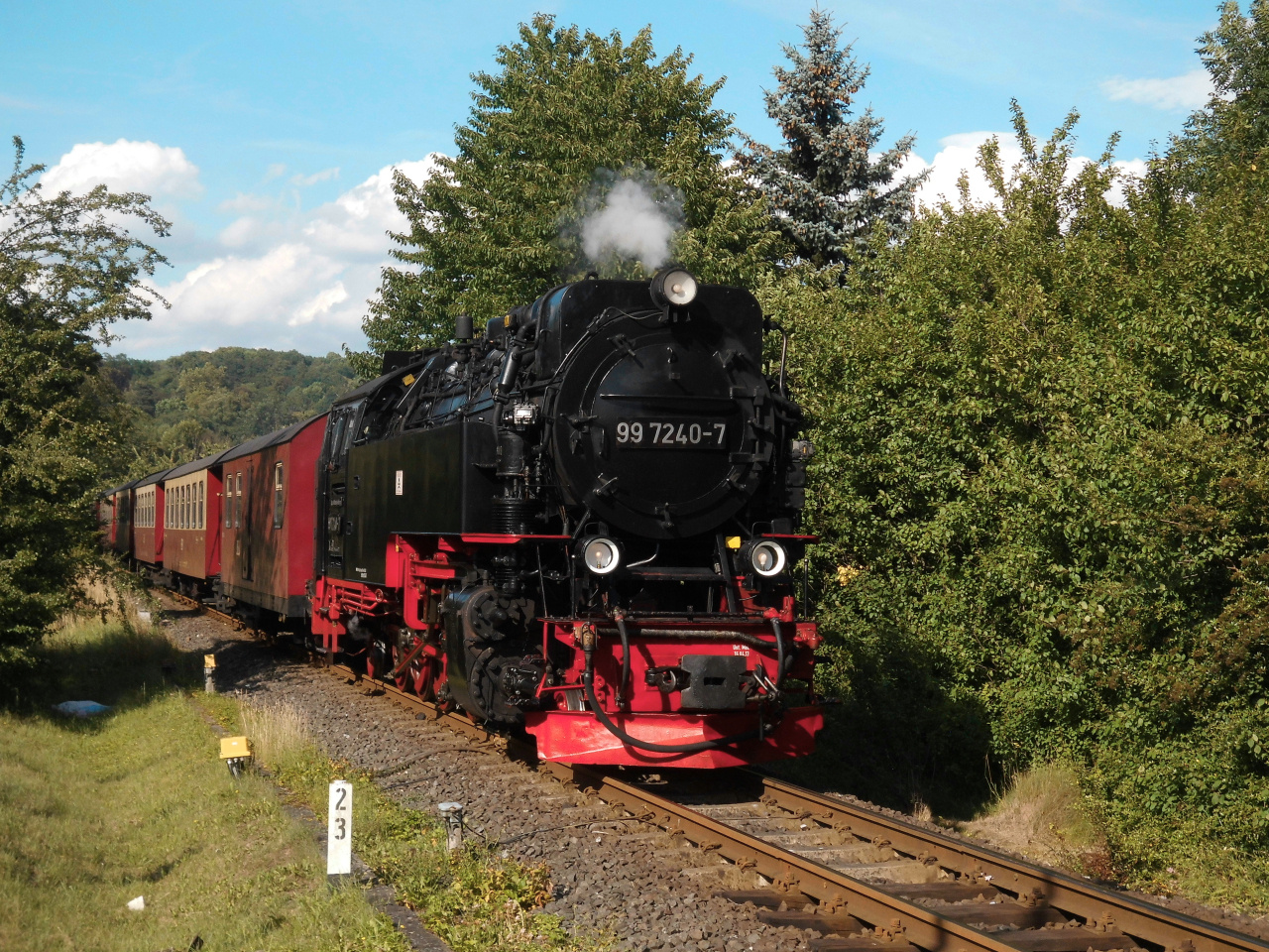 Nordhäuser Brockenzug im Grünen.